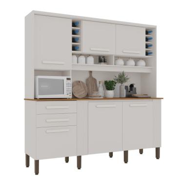 Imagem de Armário De Cozinha 6 Portas 2 Gavetas Catar Branco