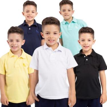Imagem de Kit 5 camisas polo infantil cores variadas - NoBrand, Kit n6 cores na 