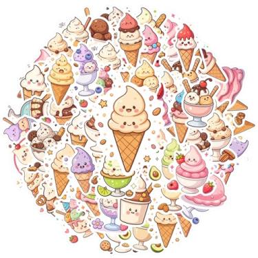 Imagem de 35 peças de adesivos de sorvete, sobremesa, doces, doces, brinquedos, papelaria, adesivos, pacote de adesivos encantadores para mala, geladeira, telefone, bagagem, laptop, carro, brinquedos, faça você