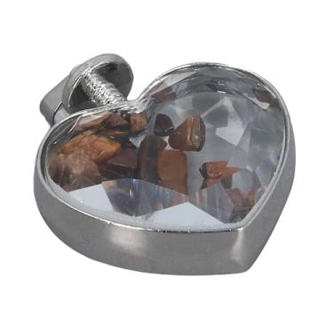 Imagem de SUNGOOYUE Elegância Excepcional Em Forma de Coração para Uma Peça Central de Sala de Estar, Ideal para Entes Queridos, Material de Aço Inoxidável de Vidro de pedra. (Olho de tigre amarelo)