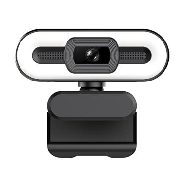 Imagem de Webcam plug and play USB 4K com iluminação de microfone embutida para transmissão ao vivo, chamada de vídeo, videoconferência, ensino on-line
