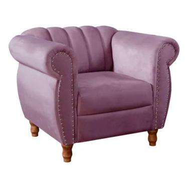 Imagem de Poltrona Chesterfield Realeza Vintage Retrô Veludo Roxo