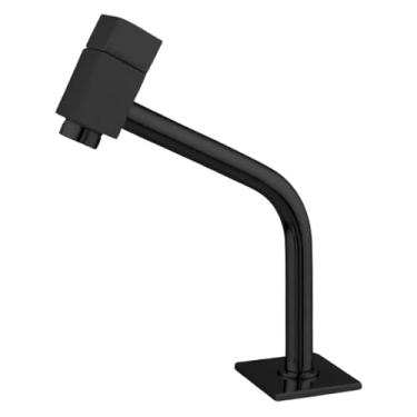 Imagem de Torneira Metal Quadrada Baixa 1/4 De Volta Black Preto Fria