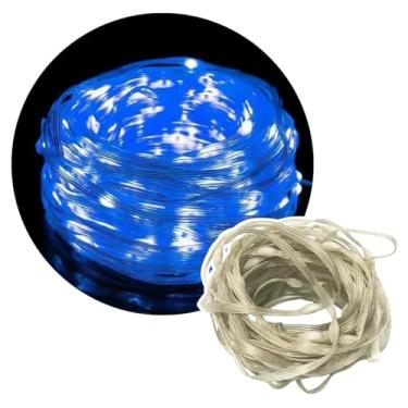 Imagem de Fita LED Decorativa, 20 Metros, 8 Modos de Iluminação, Crystal, USB, 110V, para Decoração de Natal e Festas, com Controlador Embutido (Azul)