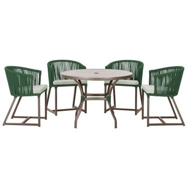 Imagem de Mesa Com 4 Cadeiras E Noronha Estofado 3 Trama Original Verde