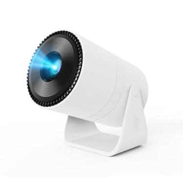 Imagem de Mini projetor, suporta projetor portátil 4K 1080p com banda dupla WIFI6 5G sem fio 5.2 Bluetooth, 200 lúmens ANSI, rotação de 180°, correção automática de Keystone, projetor de vídeo de tela de 88.9