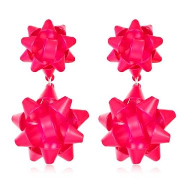 Imagem de Brincos de gota de laço de Natal para mulheres, brincos pendentes de laço verde para festas de fim de ano, joias para presentes, Large, Latão, Sem pedra preciosa