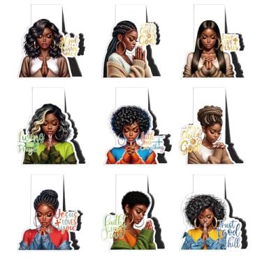 Imagem de Marcadores de livro magnéticos para meninas negras - cosmisun 9 peças de ímãs de marcadores de livro inspiradores cristãos marcadores de página presentes para igreja, mulheres, estudantes, professores