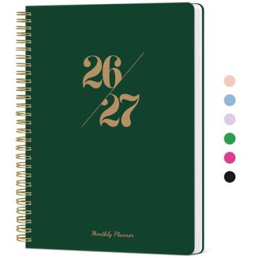 Imagem de Agenda mensal 2026-2027, agenda de 2 meses 2026-2027, funciona de janeiro de 2026 a dezembro de 2027, 17,8 x 25,4 cm, 24 meses, perfeita para planejamento de casa e escritório escolar - verde escuro