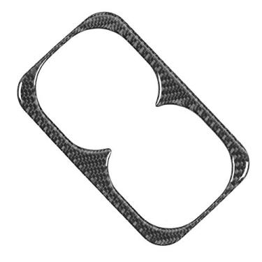 Imagem de aqxreight Suporte de Copo Traseiro de Fibra de Carbono Guarnição Capa para Lancer 08-16 Decoração Interior Elegante Luxo