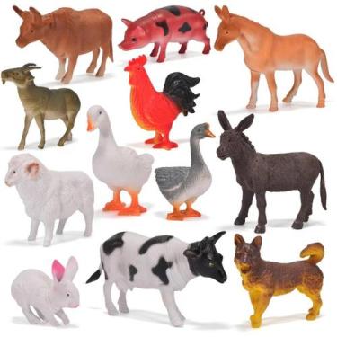 Imagem de Pacote de 12 brinquedos Farm Animals Zcpotizi para crianças de 3 a 5 a