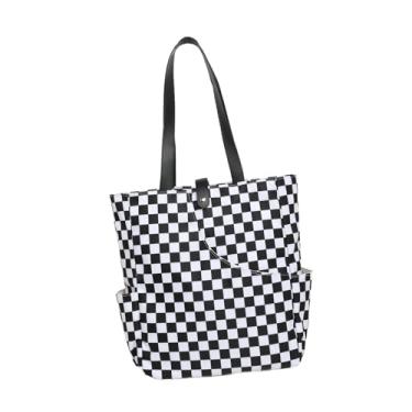 Imagem de Dynwave Bolsa para Pickleball, Bolsa Tote para Tênis, de Mão para Raquete de Pickleball para Uso Externo, Preto Branco