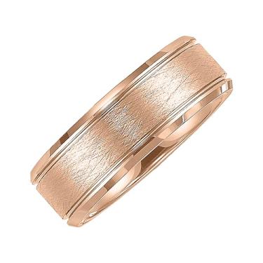 Imagem de Brilliant Expressions Aliança de casamento masculina de carboneto de tungstênio – Anel de acabamento escovado em tom de ouro rosa de 8 mm com perfil plano, ajuste confortável, resistente a arranhões e