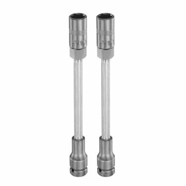 Imagem de HARFINGTON Soquete de impacto de 6 pontos de parede fina profunda de 1,27 cm, soquete de 14 mm, métrico extralongo CR-V, soquete sextavado de eixo de aço CR-V para reparo de porcas de eixo de máquina