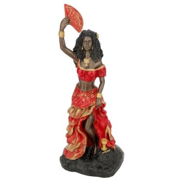 Imagem de Escultura Pomba Gira Negra Vermelha 25 cm em Resina