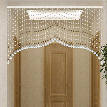 Imagem de Cortinas cortina de contas arco cristal decoração cortina de porta sala de estar entrada cortina suspensa, uma variedade de estilos tamanhos personalizáveis (cor: B, tamanho: 80 x 50 cm)