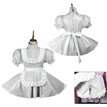 Imagem de Vestidos de empregada plus size estilo Sissy Dress Locable Sweet Dress Costume, prata, M