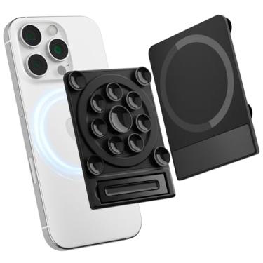 Imagem de Sembo Suporte de telefone com sucção magnética para MagSafe, suporte de silicone Octo Cup Buddy Sticky Grip para iPhone, selfie/vídeo removível com as mãos livres para influenciadores TikTok, presente