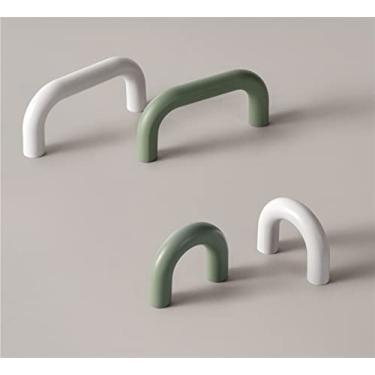 Imagem de ASPROD Puxadores de móveis brancos guarda-roupa quarto armário vestiário cabeceira armário alça acessórios quarto 1 peça acessórios móveis (cor: níquel brilhante - 32 mm)