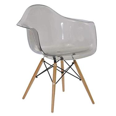 Imagem de LULUMAIC Conjunto moderno de cadeiras de jantar de acrílico transparente com 2 elegantes cadeiras traseiras transparentes para casa, café, maquiagem, banquinho de plástico para mesa