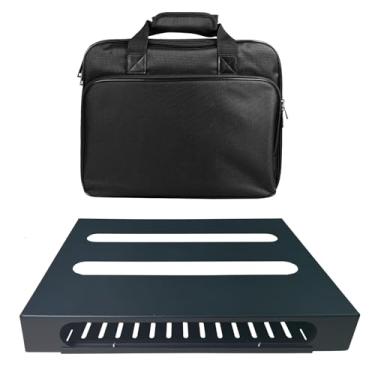 Imagem de GOKKO Pedal de guitarra 35 x 28 cm com suporte de fonte de alimentação, inclui bolsa de transporte e fitas de montagem (preto, GKS-14B)