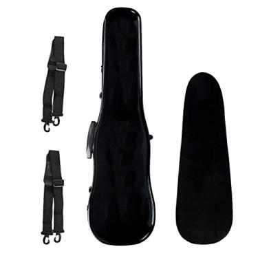 Imagem de Estojo para violino profissional durável preto tamanho 4/4 com interior de costura azul luxuosa capa profissional para violino