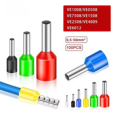 Imagem de Conectores Terminais Isolados 100pcs Conector De Fio Terminador Elétri