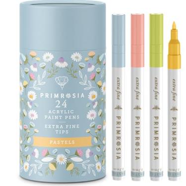 Imagem de Primrosia 30 canetas de tinta acrílica multicoloridas – marcadores de ponta fina para artistas. Ideal para diário, papel, vidro, pintura rupestre, cerâmica, madeira, tecido (sonhador, 24)