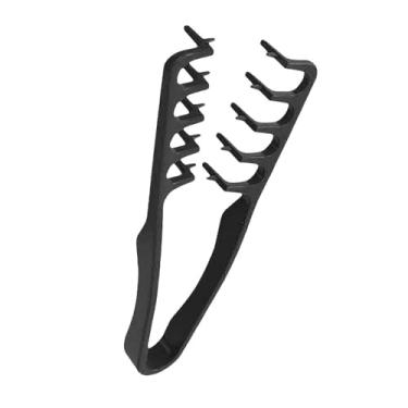 Imagem de Pente de cabelo volumoso de dentes largos design dobrável de viagem conjunto de dupla finalidade com dentes finos textura fofa, plástico abdominal com aderência texturizada - preto 1 peça