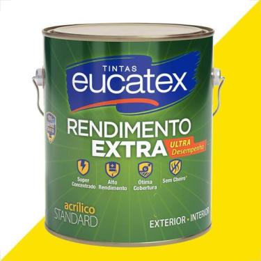 Imagem de Tinta latex eucatex rendimento extra amarelo frevo 3600ml