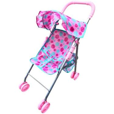 Imagem de Carrinho Boneca Passeio Divertido Cobertura Dobrável Original Reforçad