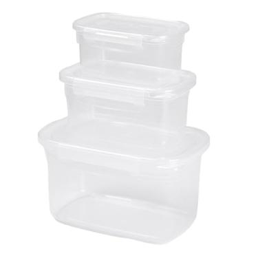 Imagem de Conjunto de Potes Pmg com Trava Nitronplast Incolor 460Ml/850Ml/2.2L