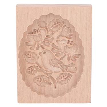 Imagem de Molde de biscoito animal MUNEFE, cortador de biscoito tipo prensa animal, molde de biscoito de madeira esculpida, carimbo de prensa de biscoito de madeira para fazer biscoito ou (chapim)