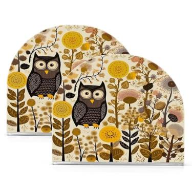 Imagem de Wassud Porta-guardanapos de acrílico de coruja fofa, dispensador de guardanapo de papel moderno em forma de U para mesa, cozinha, sala de jantar, bancada 2 peças (comporta 50-60 guardanapos)