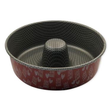 Imagem de Forma de Bolo Redonda com Tubo Central, Vermelho, 22 cm