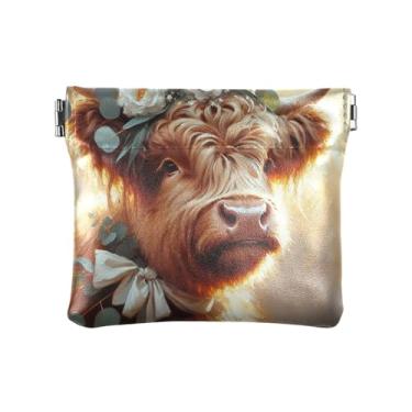 Imagem de Burbuja Bolsa feminina de couro com coroa de flores brancas, porta-moedas, porta-moedas, porta-moedas, batom, organizador de cosméticos