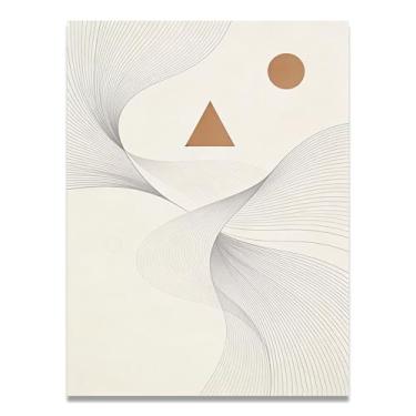 Imagem de LKXGRRSFG Retângulo vazio Arte em tela minimalista: tons neutros de serenidade grande área em branco para decoração de espaço calmo 11,20 x 45 cm sem moldura