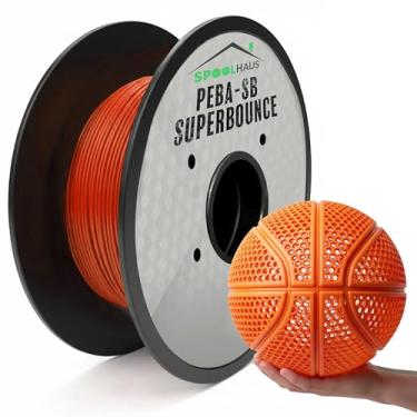 Imagem de Filamento PEBA Filamento Flexível de Alta Rebote Super TPU Resistência à Base de Nylon 1,75 mm 78% Retorno de Energia Bouncy Airless Basquete Leve Impressora 3D Filamento SpoolHaus Superbounce