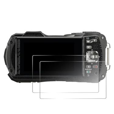 Imagem de 2 peças protetoras de tela compatíveis com câmeras Ricoh WG-90 WG-80 WG-70 WG-60 WG-50 WG-40 WG-40W, filme de vidro temperado cristalino, adequado para fotógrafos e entusiastas de vlogging