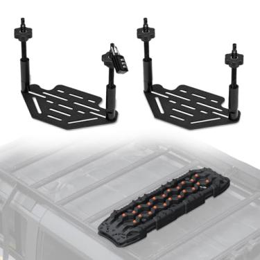 Imagem de FieryRed Kit de montagem de placa de tração de recuperação, rack de teto universal com botões de liberação rápida e cadeado antirroubo, para plataforma de teto (apenas para 2 placas)