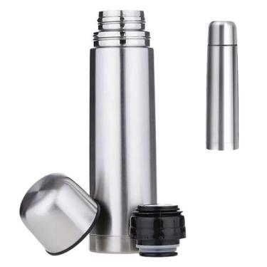 Imagem de Garrafa Térmica Inox 750ml Viagem Café Chá Água Quente e Fria Parede D