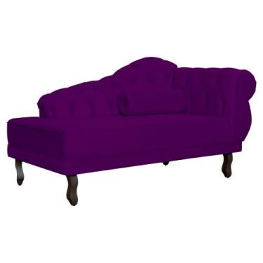 Imagem de Divã Recamier Larissa Suede Lado Esquerdo - Ds Estofados, Roxo