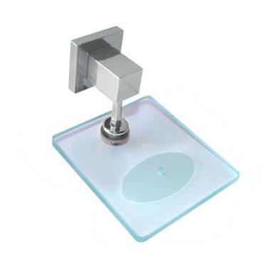 Imagem de Saboneteira Quadrus Polida Com Vidro Incolor - Montelar Acabamentos