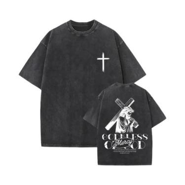 Imagem de Camiseta Religiosa Vintage Lavada Y2K Christian Jesus Forgive Them Fat