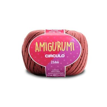 Imagem de Linha Fio Amigurumi Círculo 125g 254m 100 Algodão Mercerizado Crochê Tricô Artesanato Colorido (7567 - CACAU)