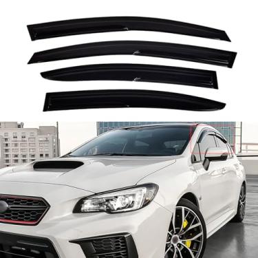 Imagem de AceRide Viseiras de janela para Subaru WRX STI 2015-2021, protetores de chuva, defletor de janela, fita adesiva, estilo Mugen, 4 peças