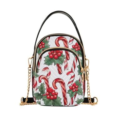 Imagem de GAIGEO Bolsa transversal feminina Png Holly and Candy Cane, bolsas transversais elegantes para mulheres, Png Holly and Candy Bengala 5, One Size