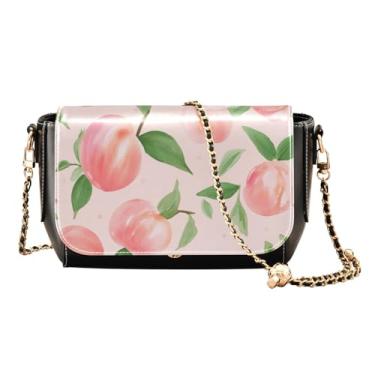 Imagem de GAIGEO Lindas bolsas transversais femininas de couro com flor de papoulas amarelas, bolsas de ombro de couro para mulheres, Verde rosa pêssego em rosa - 4, One Size