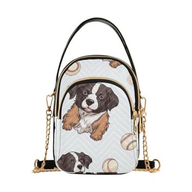 Imagem de GAIGEO Bolsas de ombro femininas para balas de Natal, bolsa de ombro, bolsas transversais modernas para mulheres, Cão de beisebol - 2, One Size