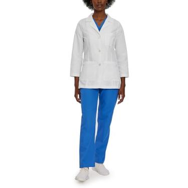 Imagem de Casaco feminino de laborat rio com costura princesa de 3 bot es Landau, 8726 WWXY XXL, Branco, XX-Large